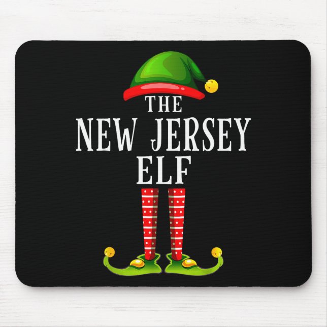 New Jersey Elf Christmas Matching Family Group Pjs Mouse Pad (Front)