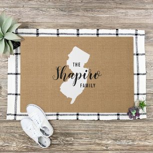 New Jersey Family Monogram State Doormat