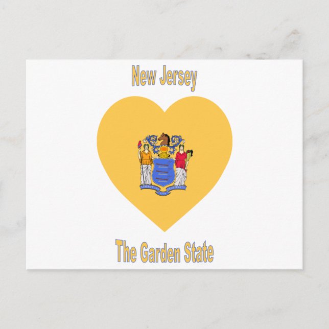 New Jersey Flag Heart Postcard (Front)
