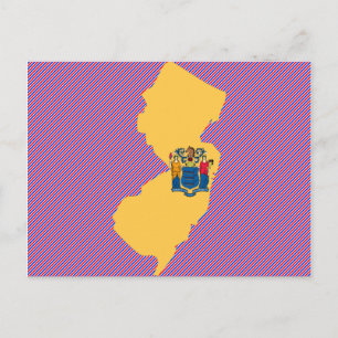 New Jersey Flag Map Postcard