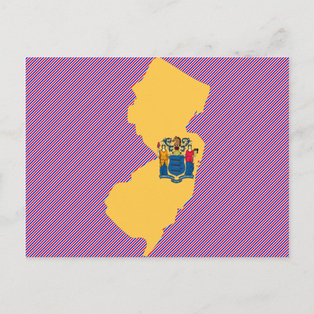 New Jersey Flag Map Postcard (Front)