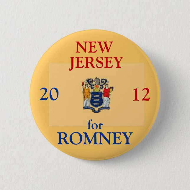 New Jersey for Romney 2012 6 Cm Round Badge (Front)