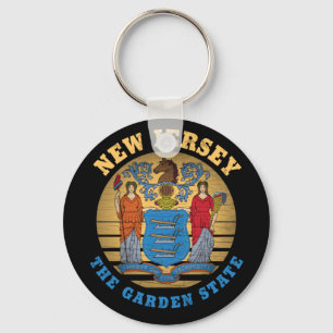 NEW JERSEY GARDEN STATE FLAG KEY RING