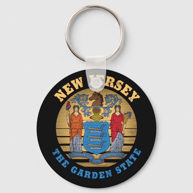 NEW JERSEY GARDEN STATE FLAG KEY RING (Front)