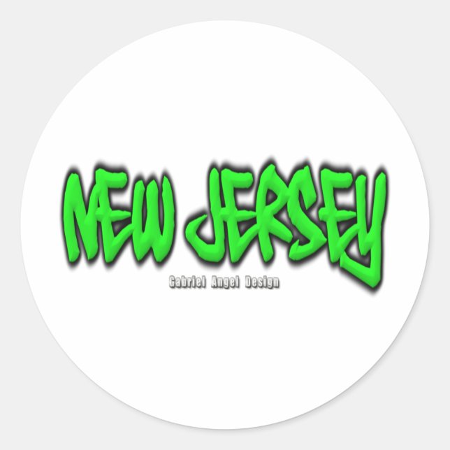 New Jersey Graffiti Classic Round Sticker (Front)