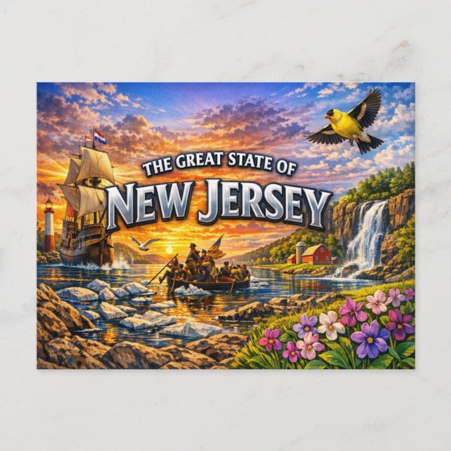 New Jersey Greetings Postcard  (Front)