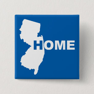 New Jersey Home Away From State Button Badge Pin