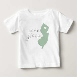 New Jersey Home Grown   Editable Colours State Map Baby T-Shirt