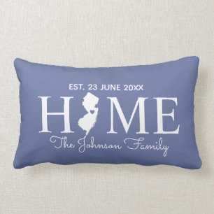 New Jersey home state map personalised family Lumbar Cushion