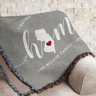 New Jersey Home State Personalised Rustic Throw Blanket