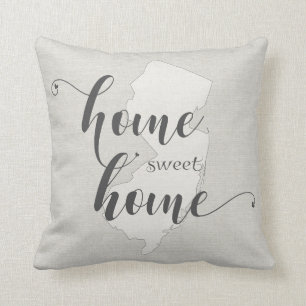 New Jersey - Home Sweet Home burlap-look Cushion