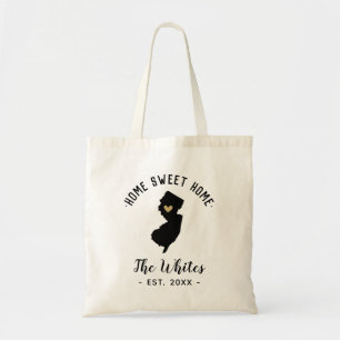 New Jersey Home Sweet Home Family Monogram Tote Bag