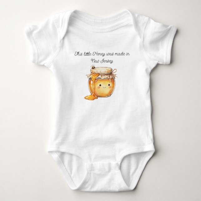New Jersey Honey Baby Romper Bodysuit (Front)