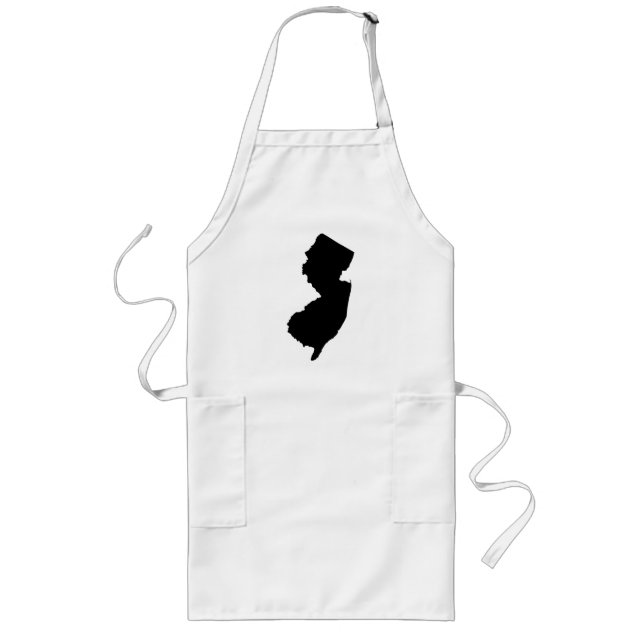 New Jersey in Black and White Long Apron (Front)