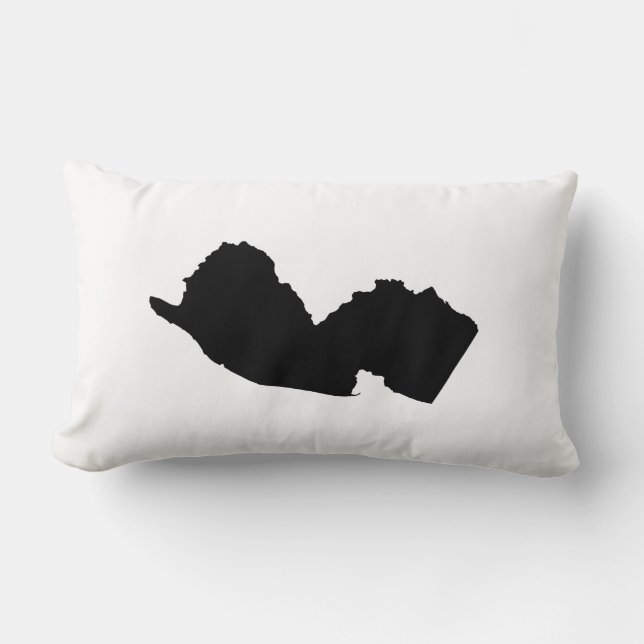 New Jersey in Black and White Lumbar Cushion (Front)