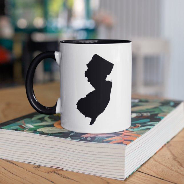 New Jersey in Black and White Mug (Add text to create your own souvenir coffee cup.)