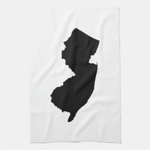 New Jersey in Black and White Tea Towel