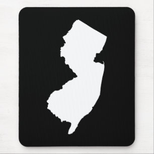 New Jersey in White and Black Mouse Pad