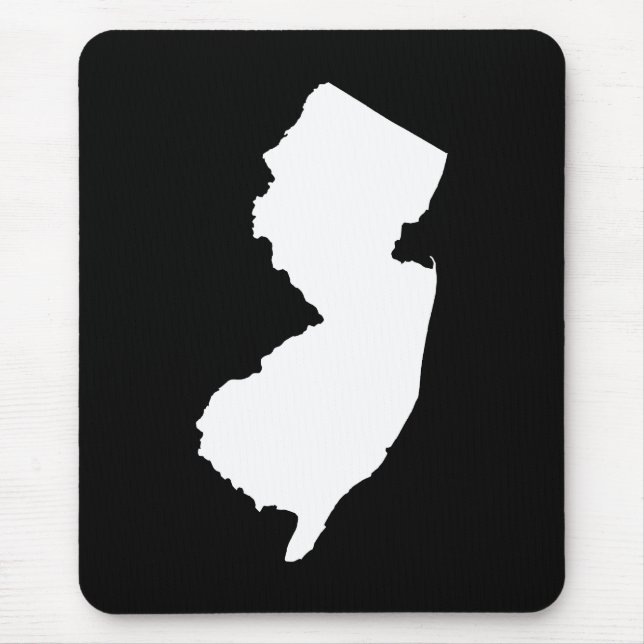 New Jersey in White and Black Mouse Pad (Front)