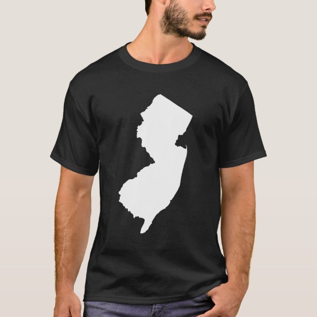 New Jersey in White and Black T-Shirt (Front)