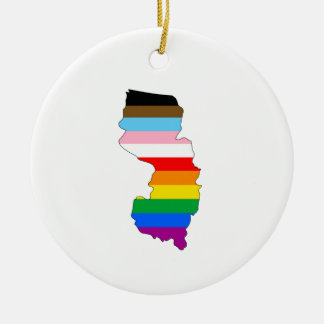 New Jersey Inclusive Pride Ceramic Ornament