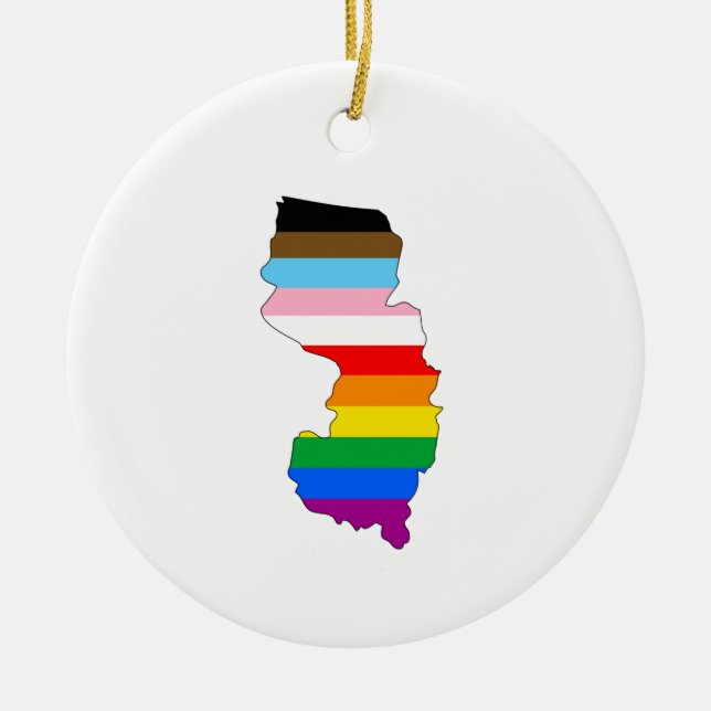 New Jersey Inclusive Pride Ceramic Ornament (Front)