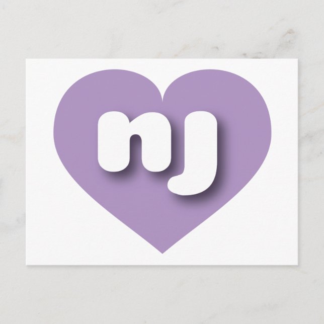 New Jersey lavender heart - I love nj Postcard (Front)