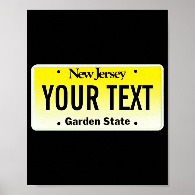 New Jersey License Plate _1  Poster (Front)