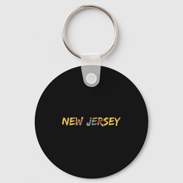 New Jersey, New Jersey Flag  Key Ring (Front)