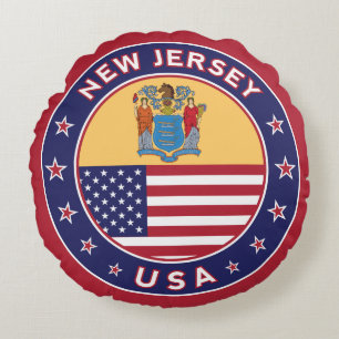 New Jersey, New Jersey sticker, phone case, bag Round Cushion
