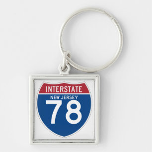 New Jersey NJ I-78 Interstate Highway Shield - Key Ring