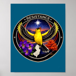 New jersey nj rebel bird alliance resistance kings poster