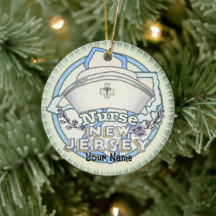 New Jersey Nurse  Ceramic Ornament