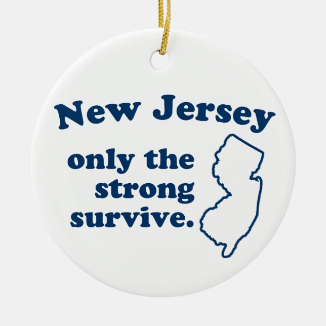 New Jersey Only The Strong Survive Ceramic Tree Decoration (Front)