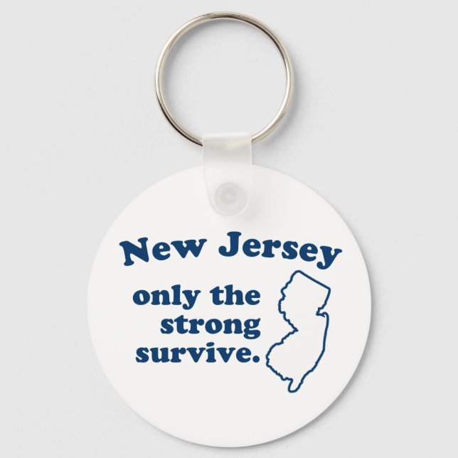 New Jersey Only The Strong Survive Key Ring (Front)
