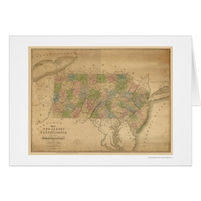 New Jersey & Pennsylvania Railroad Map 1839 (Front Horizontal)