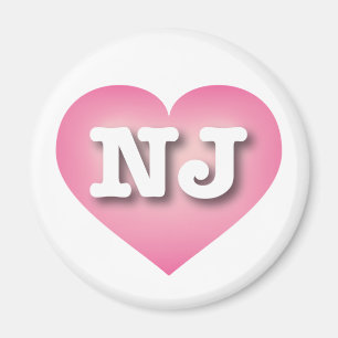 New Jersey Pink Fade Heart - I love NJ Magnet