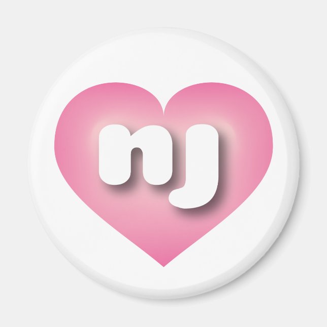 New Jersey pink fade heart - I love nj Magnet (Front)