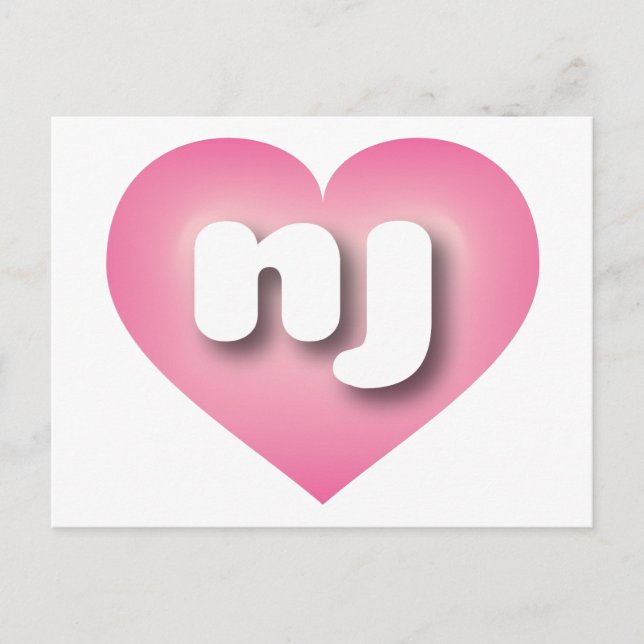 New Jersey pink fade heart - I love nj Postcard (Front)