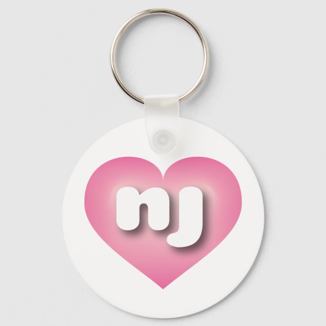 New Jersey Pink Fade - I love nj Key Ring (Front)