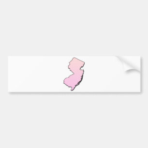New Jersey Pink Outline Bumper Sticker