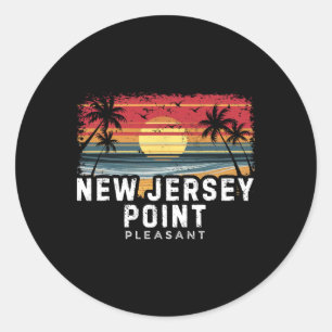 New Jersey Point Pleasant Surfboard Beach Classic Round Sticker