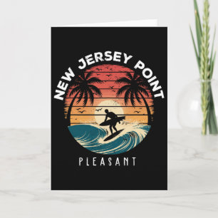 New Jersey Point Pleasant Surfboard Waves Beach Card