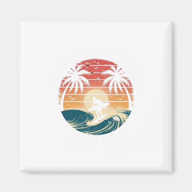 New Jersey Point Pleasant Surfboard Waves Beach  Magnet (Front)