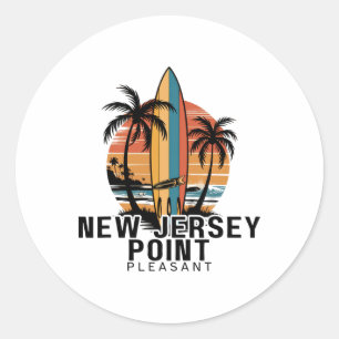 New Jersey Point Pleasant Surfing Surfer _1 Classic Round Sticker