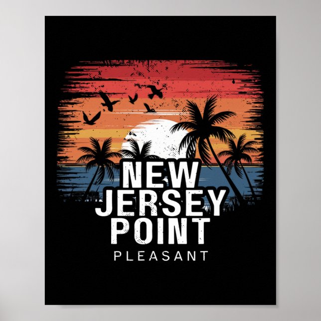 New Jersey Point Pleasant Surfing Surfer  Poster (Front)