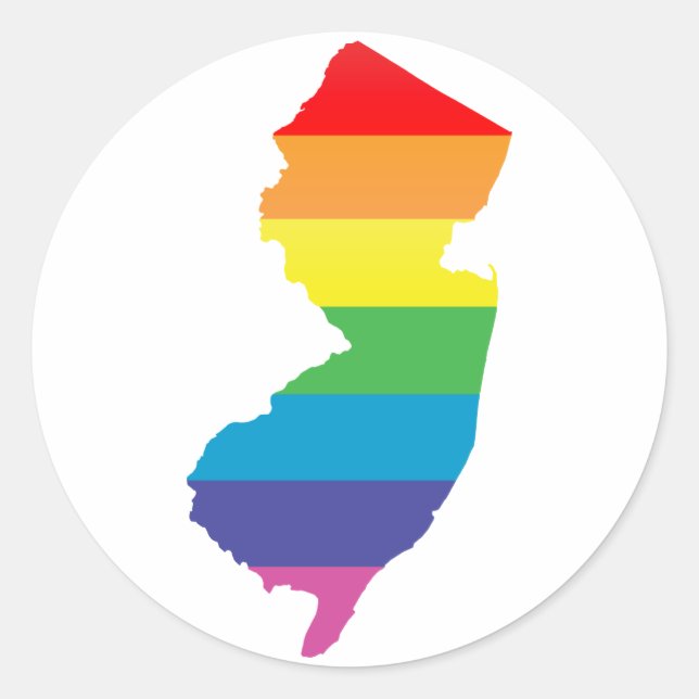 new jersey pride. classic round sticker (Front)