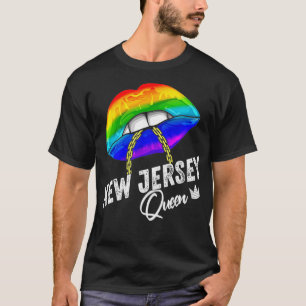 New Jersey Queen LGBTQ Gay Pride American Lips T-Shirt