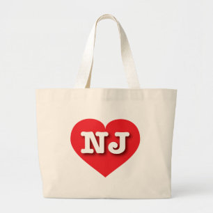 New Jersey Red Heart - Big Love Large Tote Bag