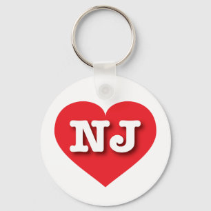 New Jersey Red Heart - I love NJ Key Ring